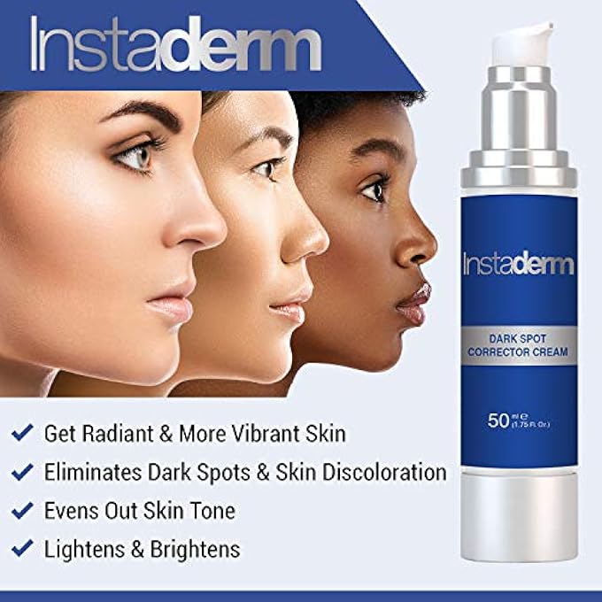 Instaderm ANTI AGING DARK SPOT CORRECTOR CREAM- NATURALLY FADES DARK SPOTS, SUN SPOTS, AGE SPOTS, ACNE BLEMISH SCARS, BROWN SPOTS & FRECKLES FOR BRIGHTER LIGHTER HYDRATED LOOKING SKIN. - Image 2